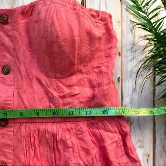 WET SEAL Mini Coral Pink Fit & Flare Dress, Eyelet Style Fabric - Medium - Picture 7 of 14